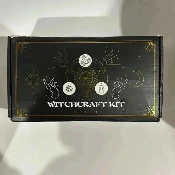 Witchcraft Kit Supplies Set Black Gold Open Box! Halloween Wicca - Picture 2 of 16